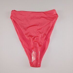 ASOS Design Women's High Leg High Waist Bikini Bottom Size 4 Coral Shimmer Swim